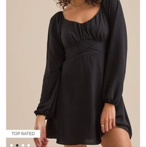 Altar'd State Black Long Sleeve Dress